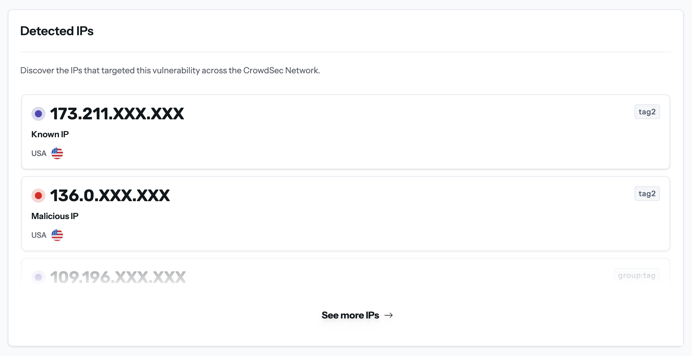 Screenshot — CVE Detected IPs